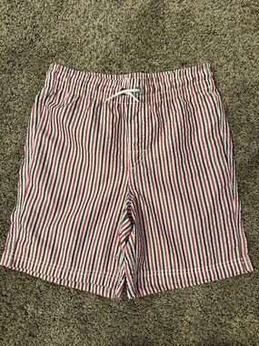 Old Navy Boys Red, White & Blue Striped Swim Trunks
